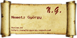 Nemetz György névjegykártya